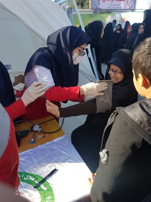 150 تیم امداد و نجات جمعیت هلال احمر عهده دار پوشش امدادی مراسم راهپیمایی 22 بهمن ماه در سراسر استان خوزستان بوده اند