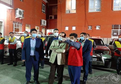 بازدید شهردار اهواز از سازمان مرکزی آتش نشانی