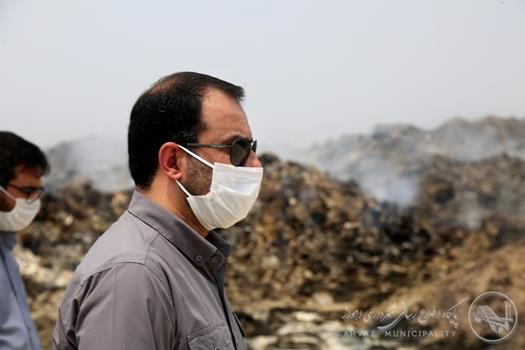 گزارش تصویری بازدید شهردار اهواز از محل دفن پسماند صفیره در پی آتش سوزی